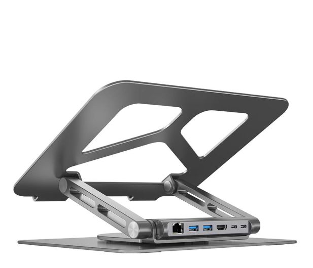 UNITEK Obrotowa podstawka pod laptop ze stacją USB-C D1109A - 1190026 - zdjęcie